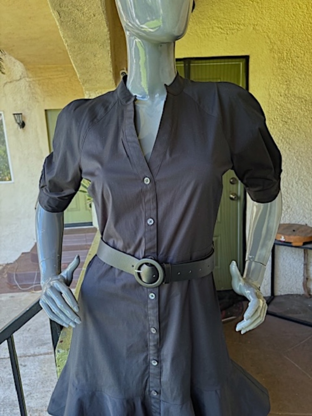$448 VERONICA BEARD "Molly" Shirt Dress in Stretch Cotton EUC/sz 4 - Picture 10 of 16